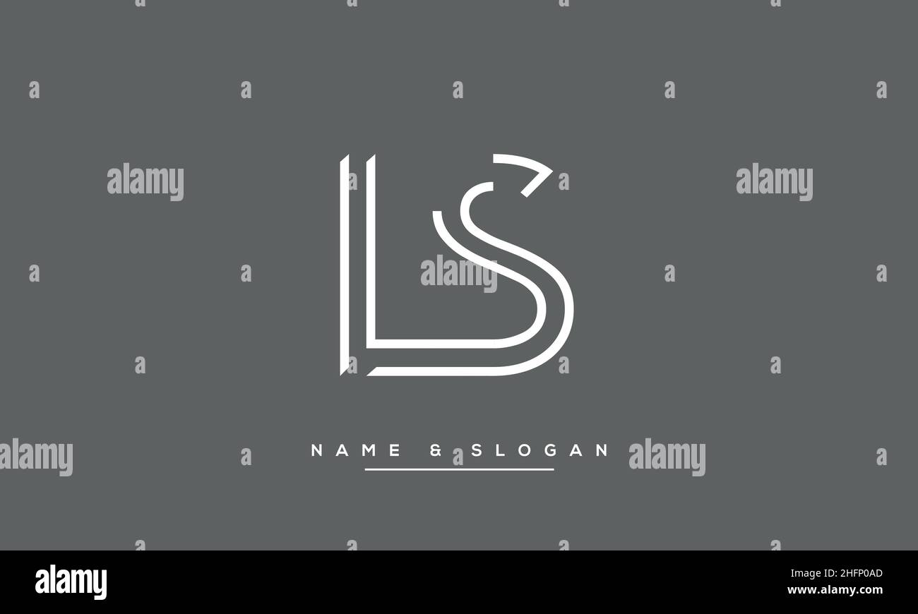 Moderna lettera astratta LS, logo SL. Vettore icona LS minimo, SL basato su iniziale Illustrazione Vettoriale