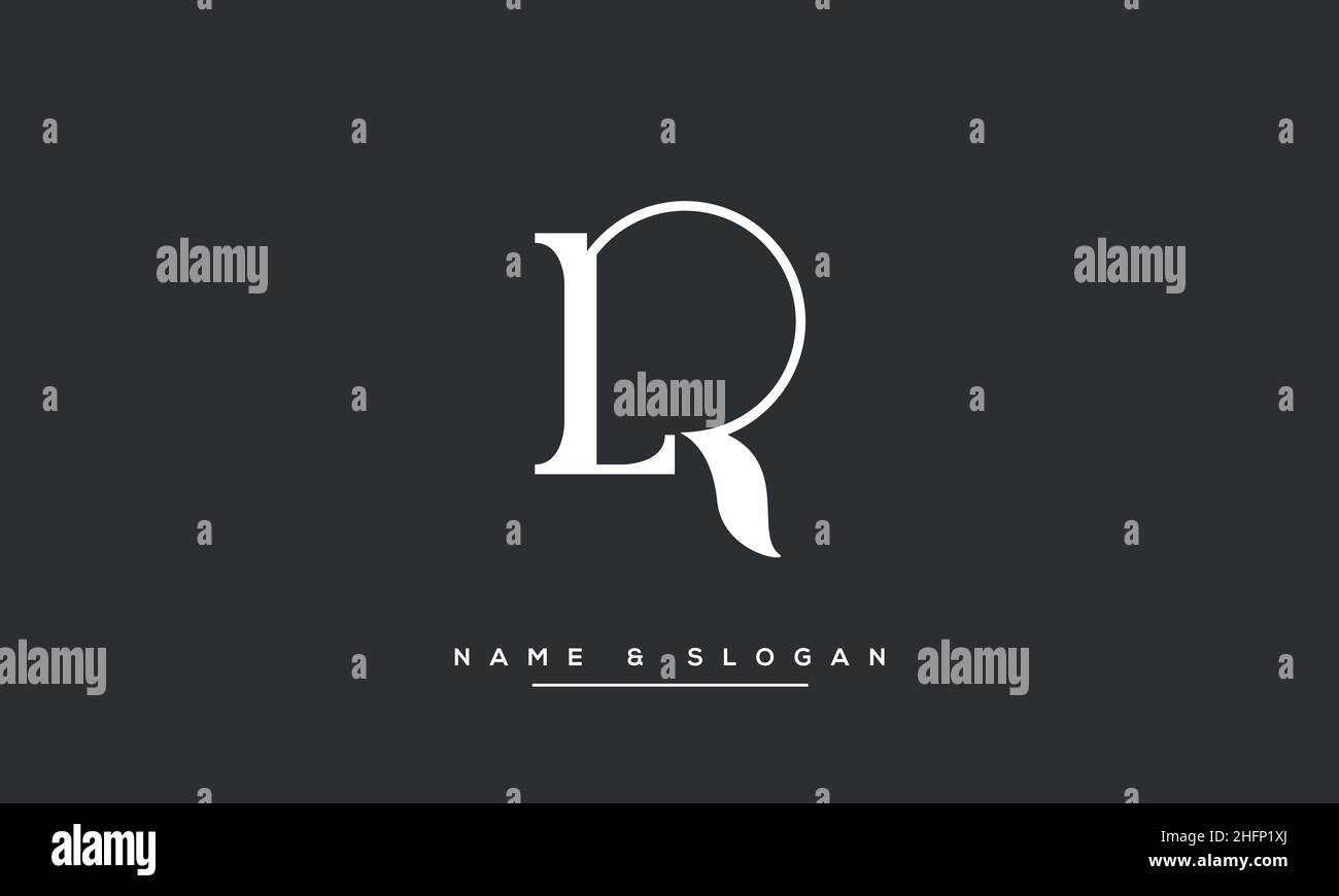 Moderna lettera astratta LR, logo RL. Vettore icona basato su LR minimo, RL iniziale Illustrazione Vettoriale
