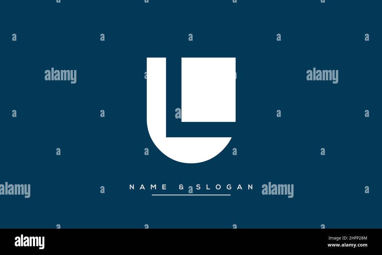 Moderna lettera astratta LU, logo UL. LU minima, vettore icona basato su UL iniziale Illustrazione Vettoriale