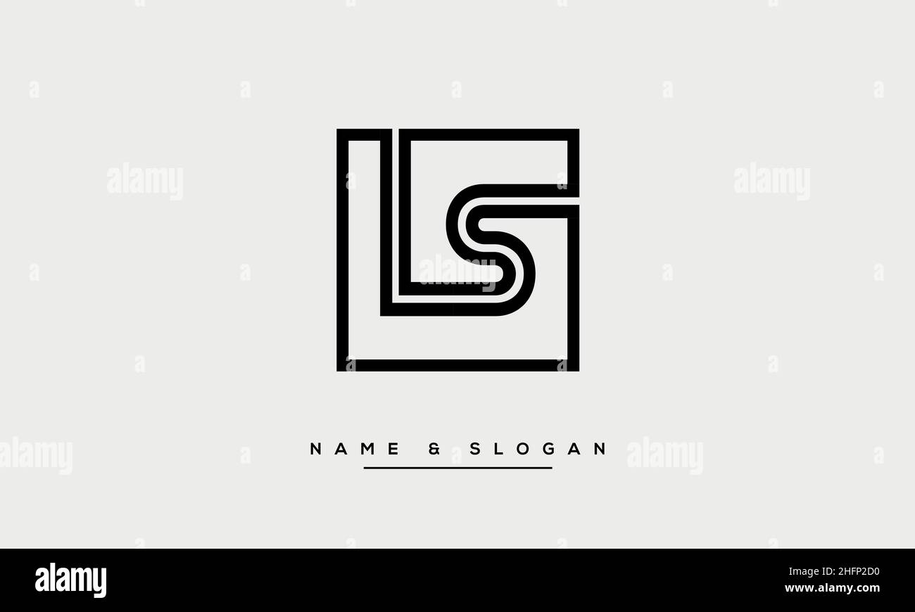 Moderna lettera astratta LS, logo SL. Vettore icona LS minimo, SL basato su iniziale Illustrazione Vettoriale