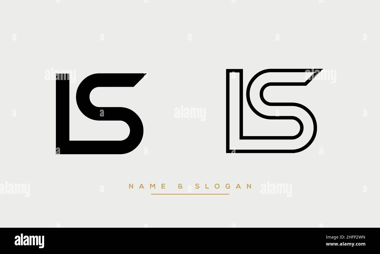 Moderna lettera astratta LS, logo SL. Vettore icona LS minimo, SL basato su iniziale Illustrazione Vettoriale