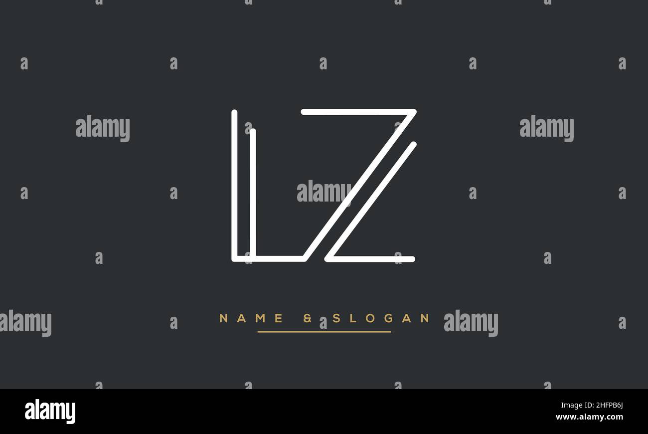 Moderna lettera astratta LZ, logo ZL. Vettore icona basato su LZ, UZ iniziale minimo Illustrazione Vettoriale