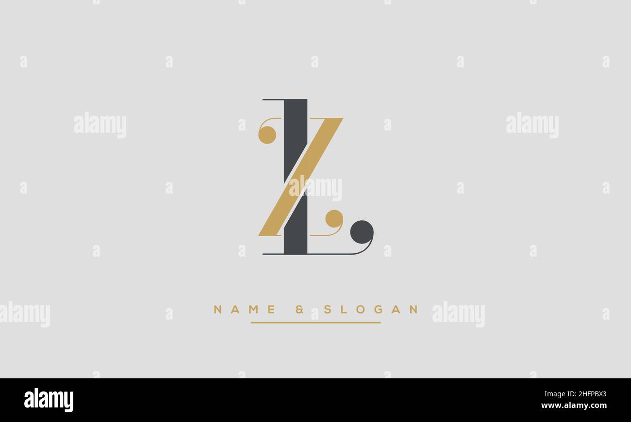 Moderna lettera astratta LZ, logo ZL. Vettore icona basato su LZ, UZ iniziale minimo Illustrazione Vettoriale