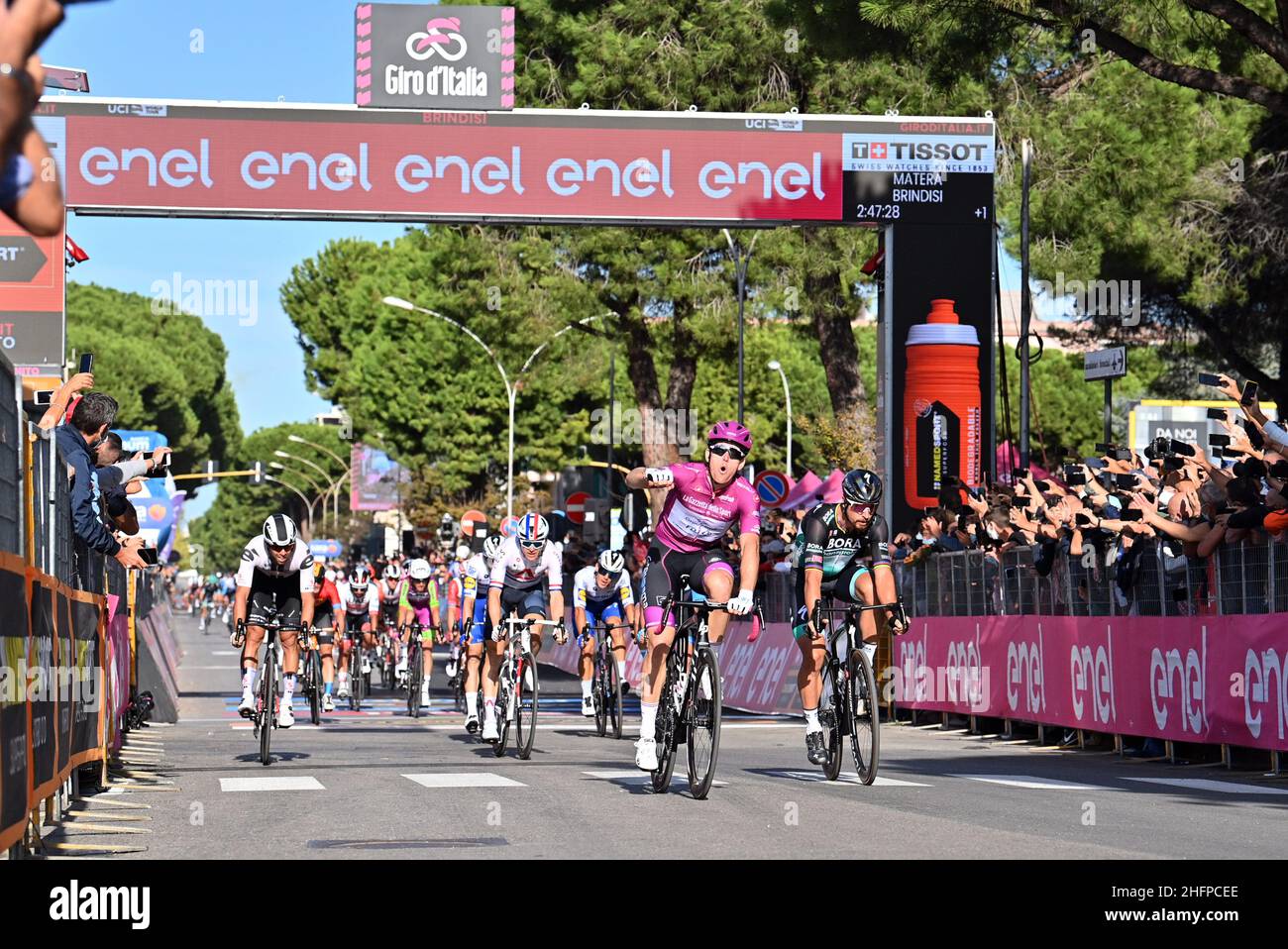 Massimo Paolone/LaPresse 09 ottobre 2020 Italia Sport Cycling giro d'Italia 2020 - edizione 103th - Stage 7 - da Matera a Brindisi nella foto: DEMARE Arnaud Foto Stock