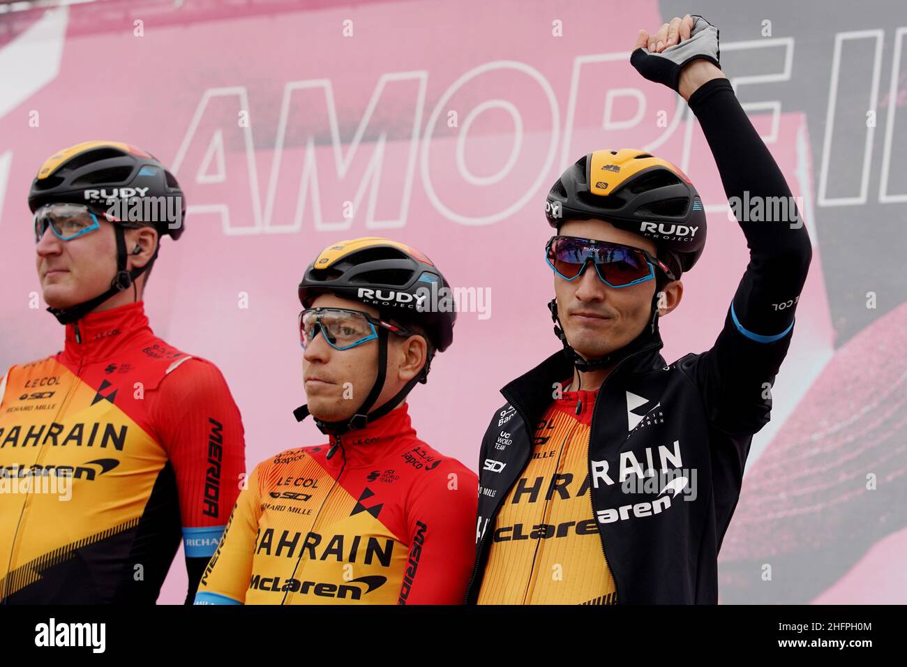 MGian Mattia D'Alberto - LaPresse 15 ottobre 2020 Italia Sport Cycling giro d'Italia 2020 - 103th edizione - Stage 12 - da Cesenatico a Cesenatico nella foto: BILBAO LOPEZ DE armentia bello( ESP )BAHRAIN - MCLAREN Foto Stock