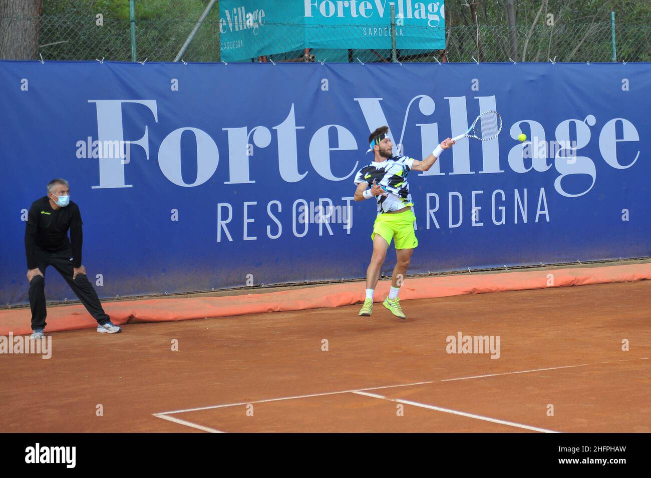 Alessandro Tocco/LaPresse 15 ottobre 2020 Santa Margherita di Pula, Cagliari (Italia) Sport Tennis, Forte Village Sardegna Open in the pic:Corentin Moutet Foto Stock