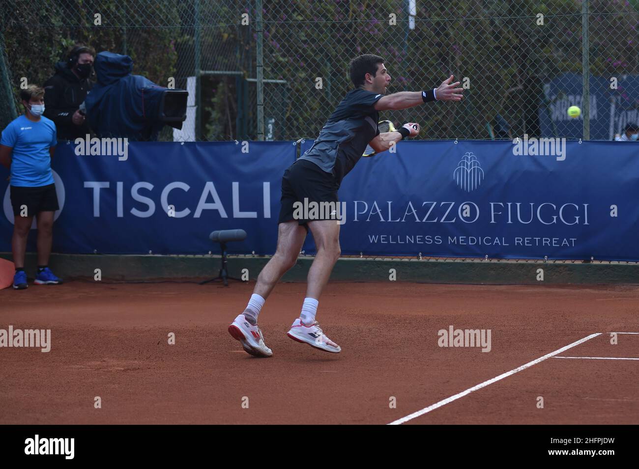 Alessandro Tocco/LaPresse 16 ottobre 2020 Santa Margherita di Pula, Cagliari (Italia) Sport Tennis, Forte Village Sardegna Open nella foto:Federico Delbonis Foto Stock