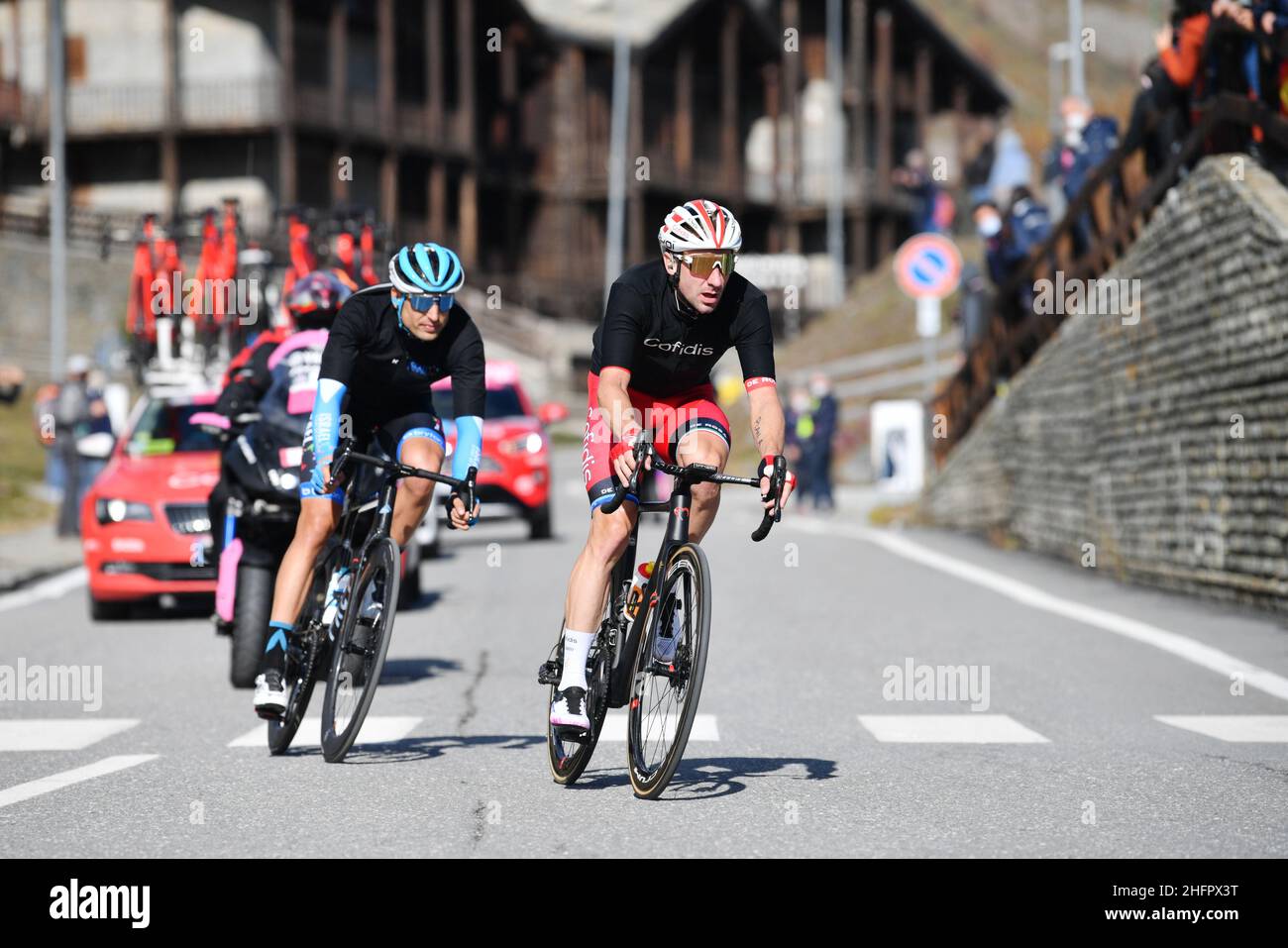 Massimo Paolone/LaPresse 24 ottobre 2020 Italia Sport Cycling giro d'Italia 2020 - edizione 103th - Stage 20 - da Alba a Sestriere nella foto: Durante la gara Foto Stock