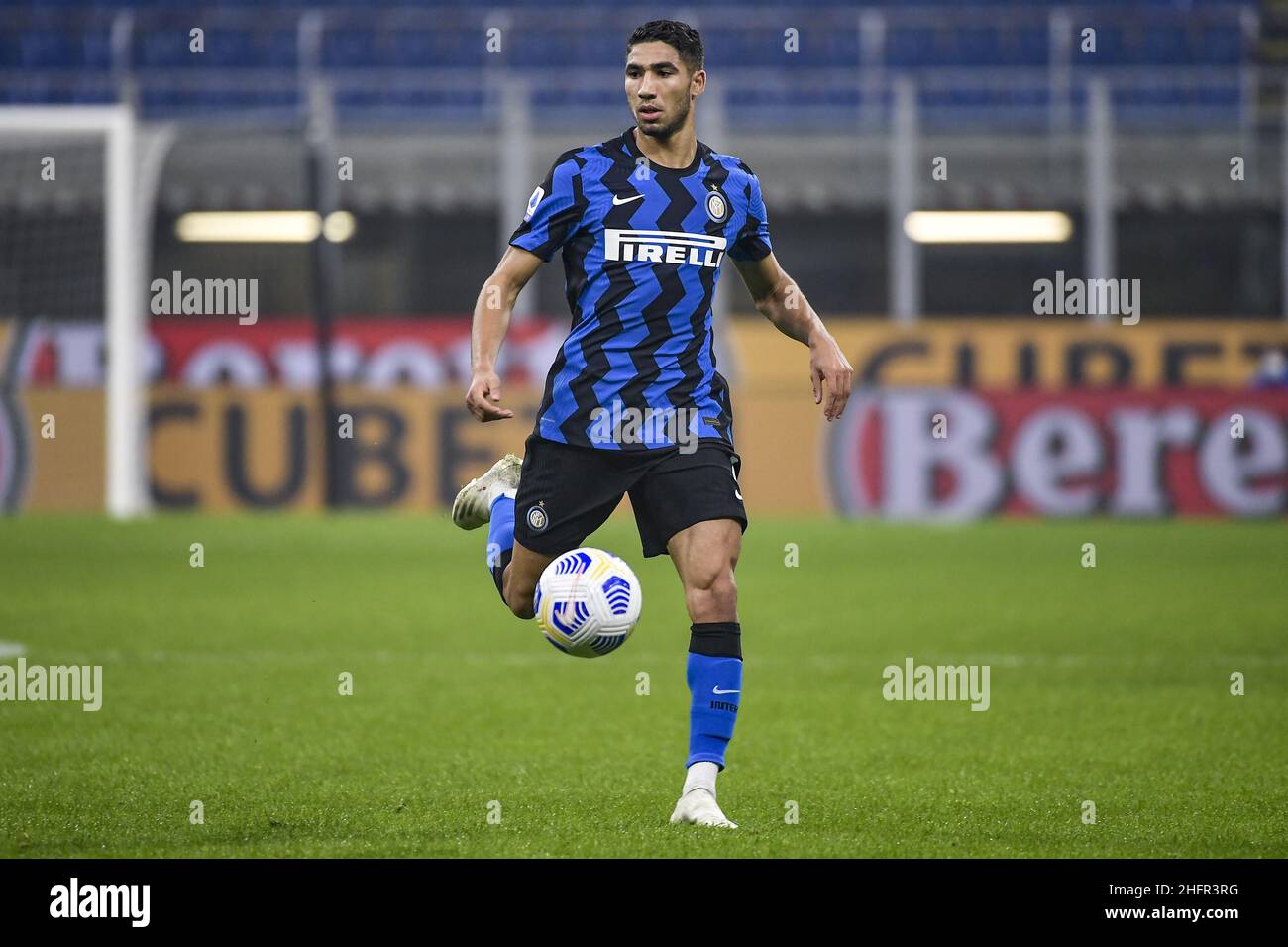 Marco Alpozzi/LaPresse 31 ottobre 2020 Milano, Italia sport soccer Inter Vs Parma - Campionato Italiano Calcio League A TIM 2020/2021 - Stadio Giuseppe Meazza nella foto: Achraf Hakimi (FC Internazionale Milano); Foto Stock