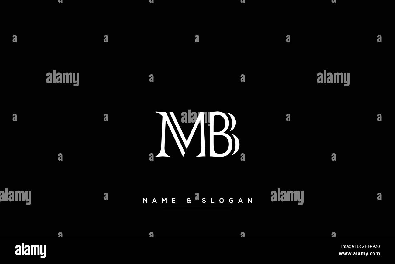 MB, BM Abstract Letters Logo monogramma Illustrazione Vettoriale