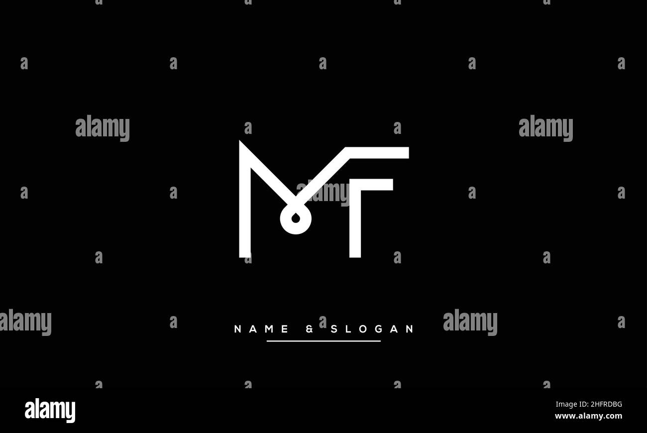 MF, FM - monogramma con logo Abstract Letters Illustrazione Vettoriale