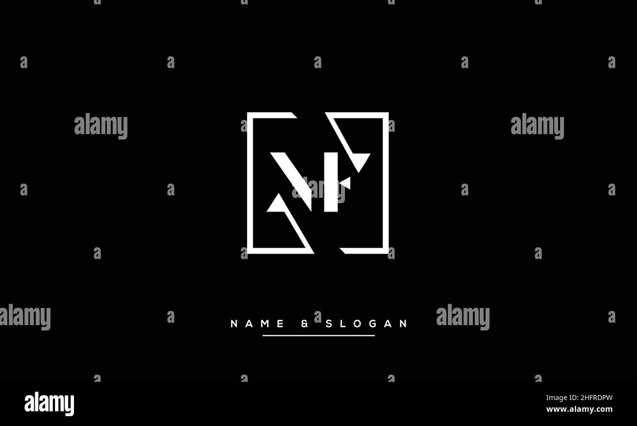 MF, FM - monogramma con logo Abstract Letters Illustrazione Vettoriale