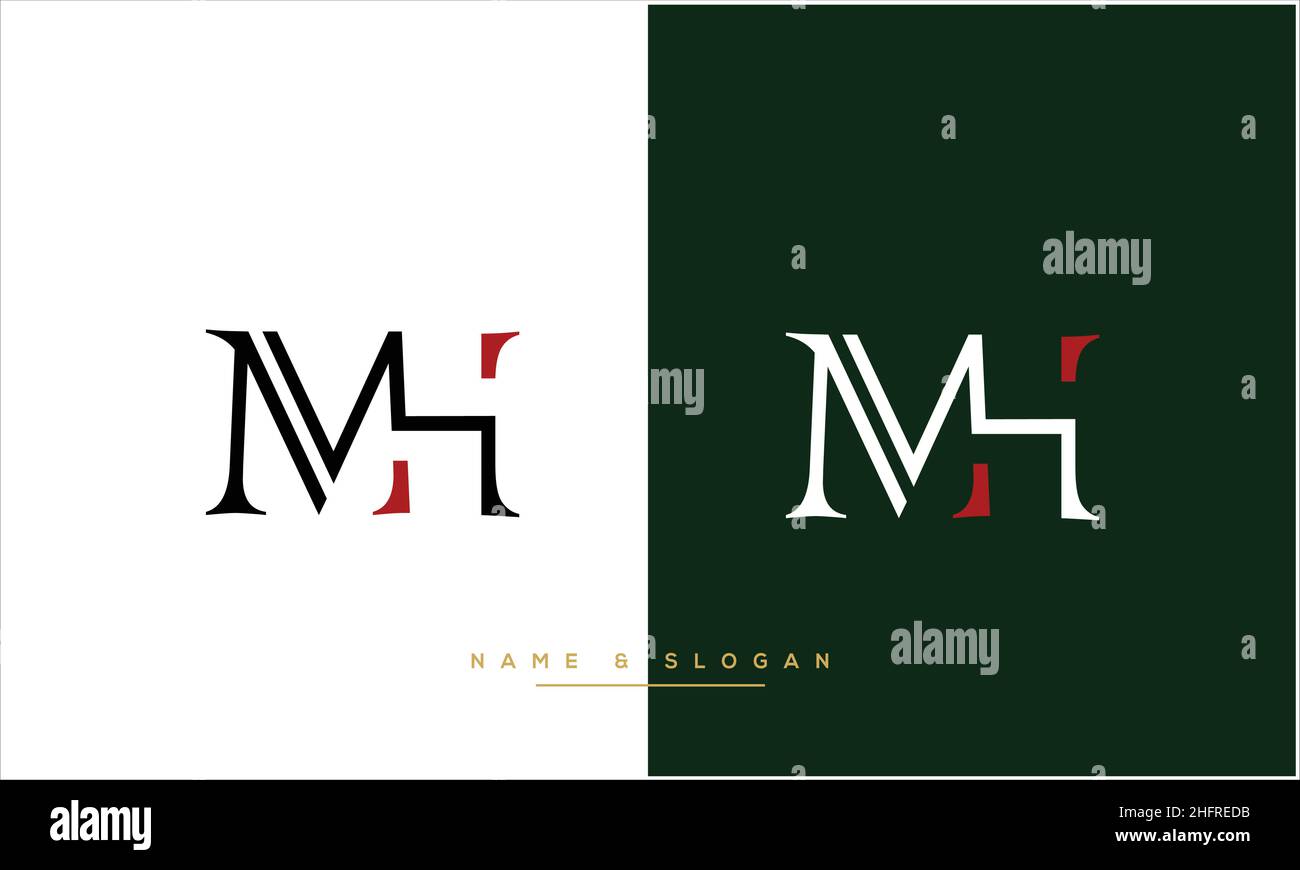 MH, HM Abstract Letters Logo monogramma Illustrazione Vettoriale