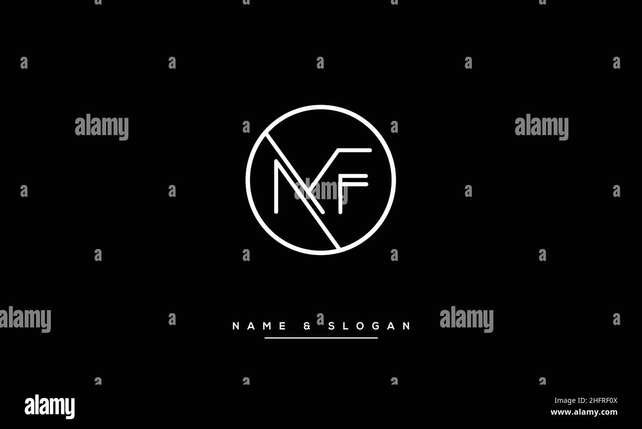 MF, FM - monogramma con logo Abstract Letters Illustrazione Vettoriale