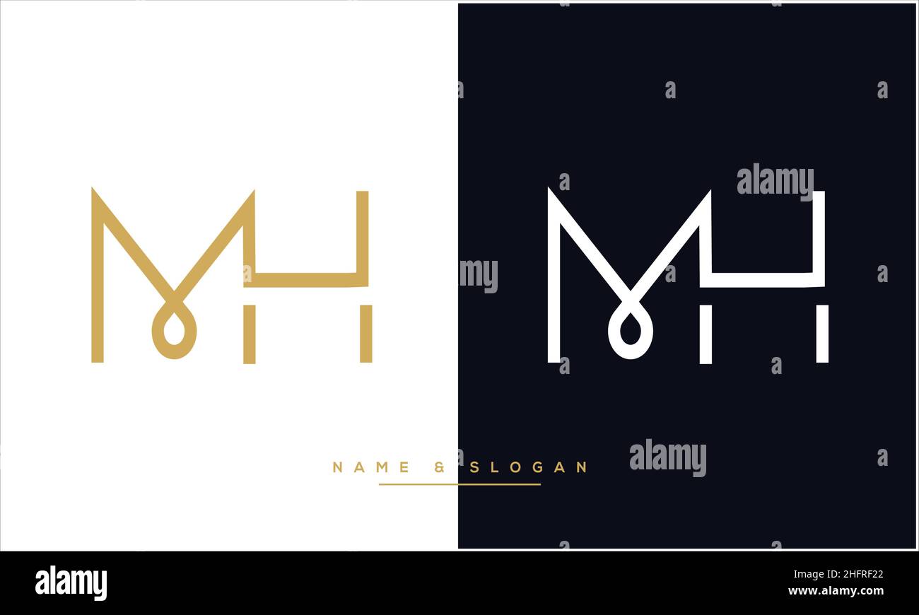 MH, HM Abstract Letters Logo monogramma Illustrazione Vettoriale