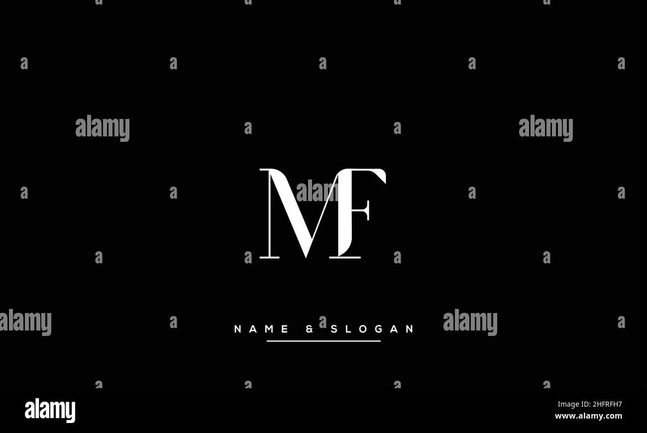 MF, FM - monogramma con logo Abstract Letters Illustrazione Vettoriale