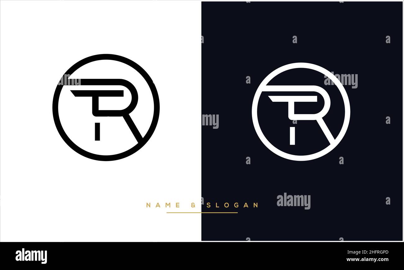 TR. RT lettere astratta Logo monogramma Illustrazione Vettoriale