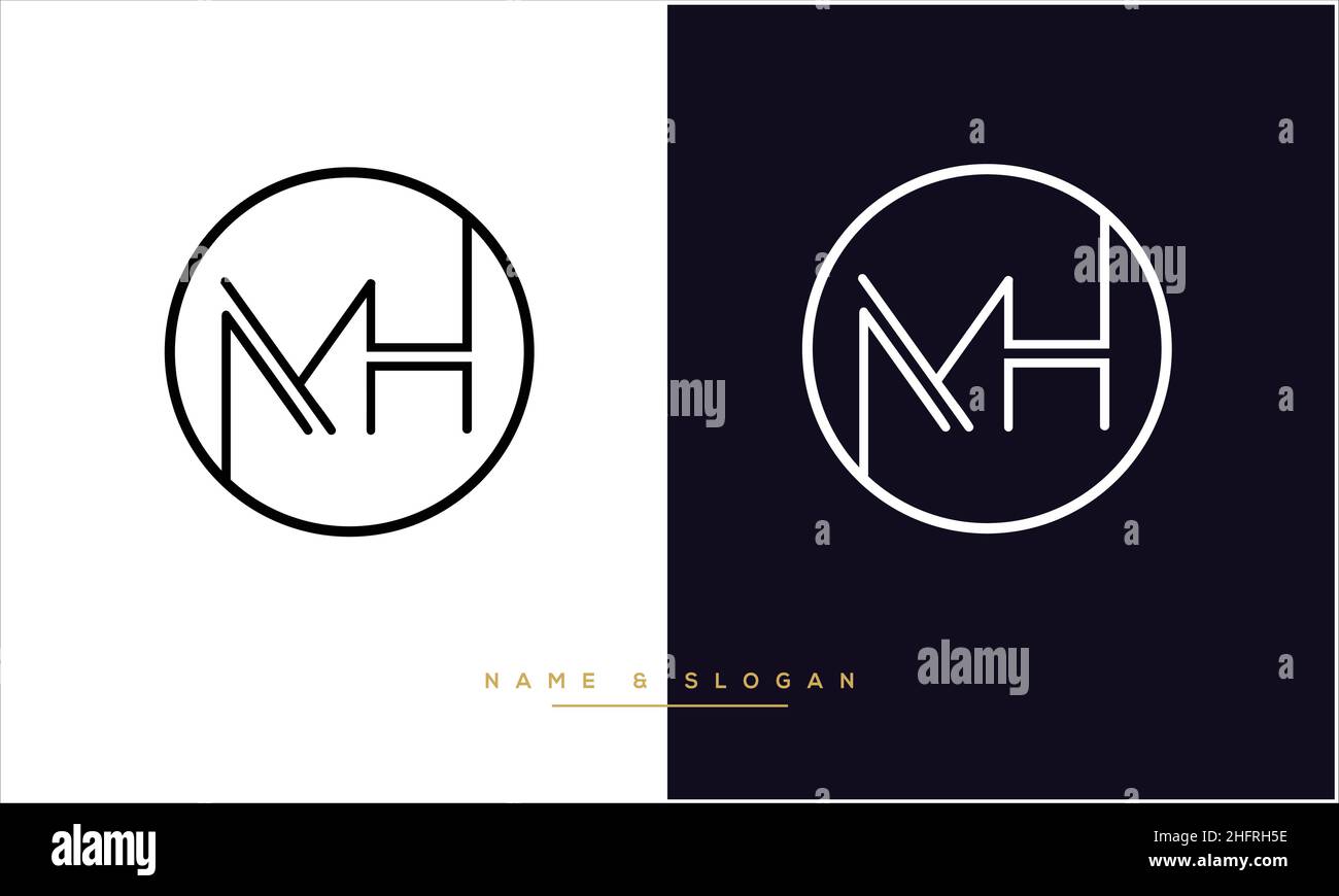 MH, HM Abstract Letters Logo monogramma Illustrazione Vettoriale