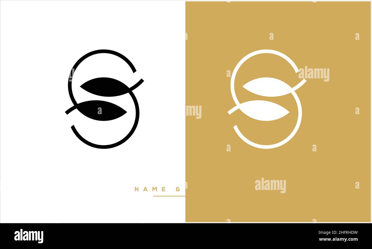 S, SS, Abstract Letters Logo Monogram Illustrazione Vettoriale