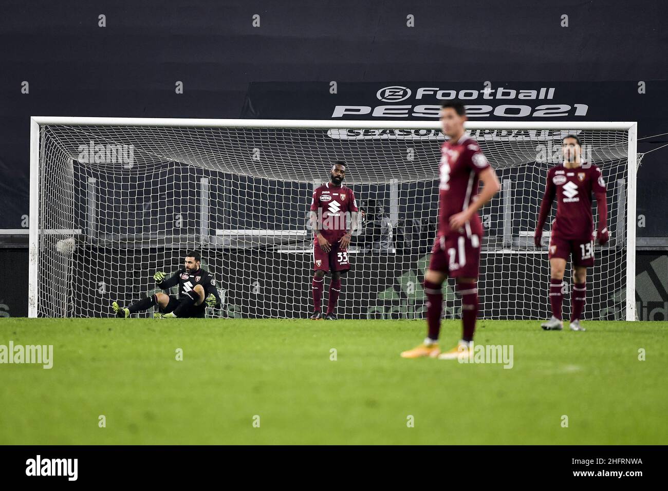 Marco Alpozzi/LaPresse 05 dicembre 2020 Torino, Italia sport soccer Juventus vs Torino - Campionato Italiano Calcio League A TIM 2020/2021 - Stadio Allianz nella foto: Torino delusione sconfitta Foto Stock