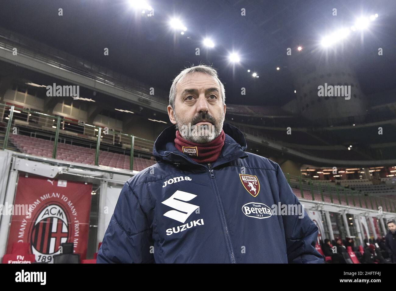 LaPresse - Fabio Ferrari 12 gennaio 2021 Milano, Italia calcio esclusivo TORINO FC Milano vs Torino FC - Tim Cup 2020/2021 - ottanta alla finale - Stadio San Siro di Milano. Nella foto:Marco Giampaolo (Torino FC); Foto Stock