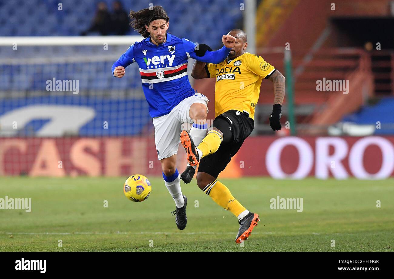 LaPresse - Tano Pecoraro 16 Gennaio 2021 Città Genova - (Italia) Sport Sampdoria vs Campionato Italiano di Calcio Udinese League A TIM 2020/2021 - Stadio "Luigi Ferraris" nella foto: Torregossa ernesto Foto Stock