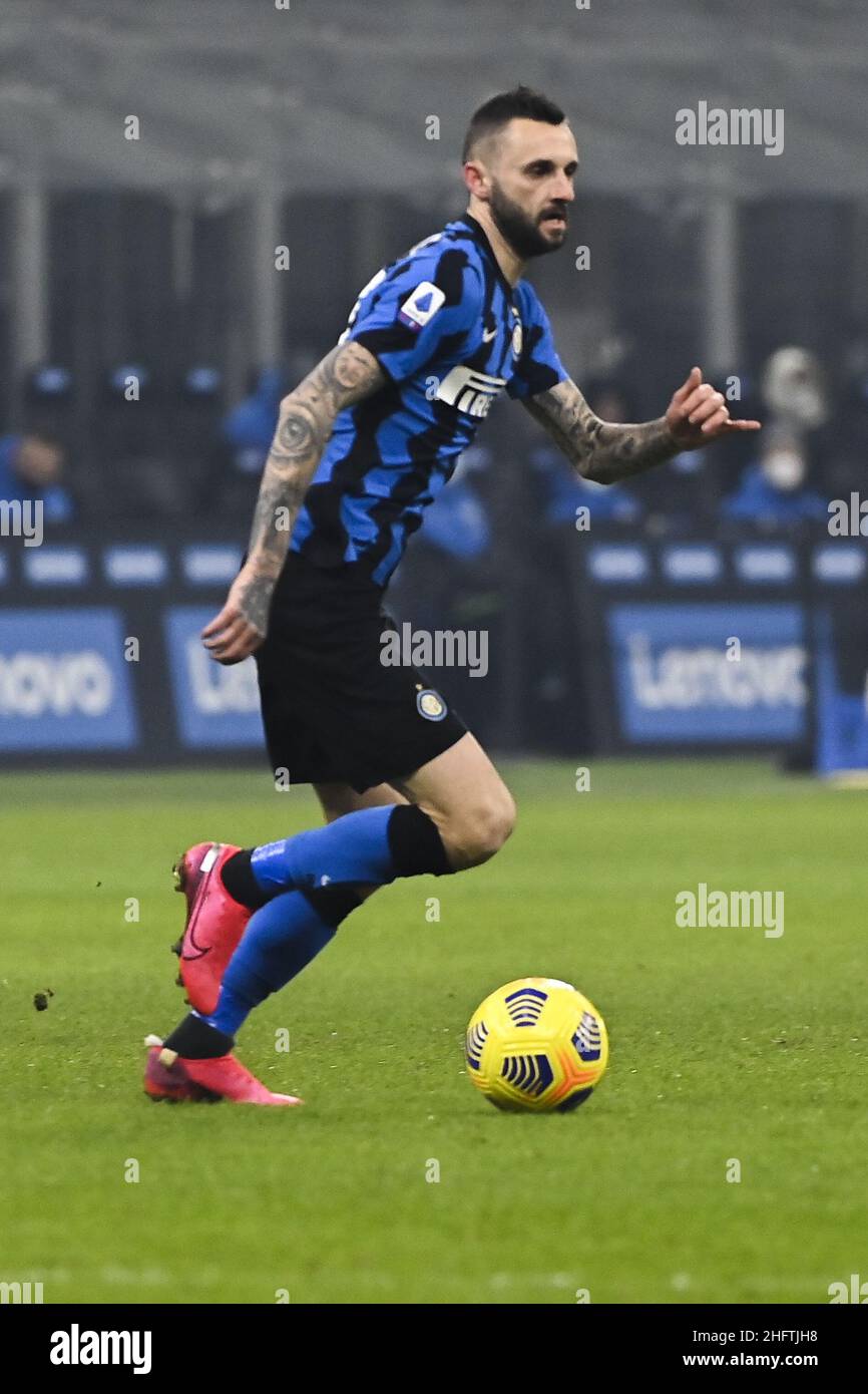 Marco Alpozzi/LaPresse 17 gennaio 2021 Milano, Italia sport soccer Inter Vs Juventus - Campionato Italiano Calcio League A TIM 2020/2021 - Stadio Giuseppe Meazza nella foto: Marcelo Brozovic (FC Internazionale Milano); Foto Stock