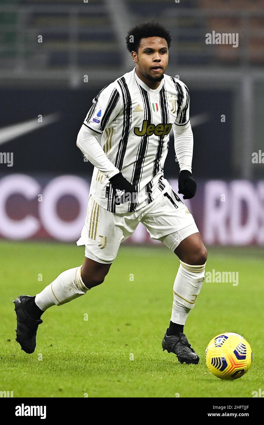 Marco Alpozzi/LaPresse 17 gennaio 2021 Milano, Italia sport soccer Inter Vs Juventus - Campionato Italiano Calcio League A TIM 2020/2021 - Stadio Giuseppe Meazza nella foto: Weston McKennie (Juventus F.C.); Foto Stock