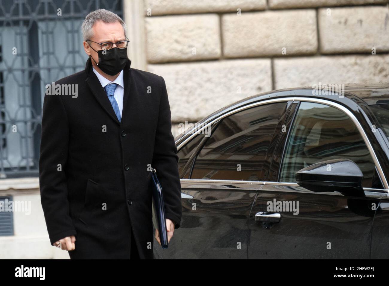 Mauro Scrobogna /LaPresse 10 febbraio 2021&#xa0; Roma, Italia Camera politica dei deputati consultazioni nella foto: Carlo Bonomi Confindustria Presidente Foto Stock