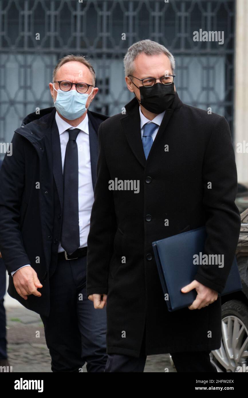 Mauro Scrobogna /LaPresse 10 febbraio 2021&#xa0; Roma, Italia Camera politica dei deputati consultazioni nella foto: Carlo Bonomi Confindustria Presidente Foto Stock