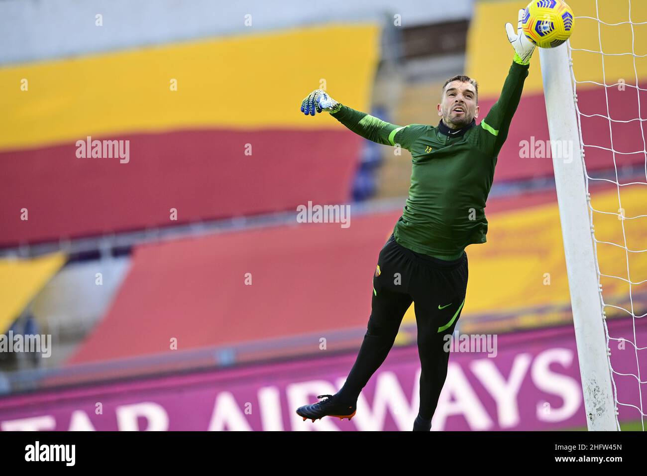 Fabio Rossi/AS Roma/LaPresse 14/02/2021 Roma (Italia) Calcio Sport Roma-Udinese Campionato Italiano Calcio Serie A Tim 2020/2021 - Stadio Olimpico nella foto: Pau Lopez Foto Stock