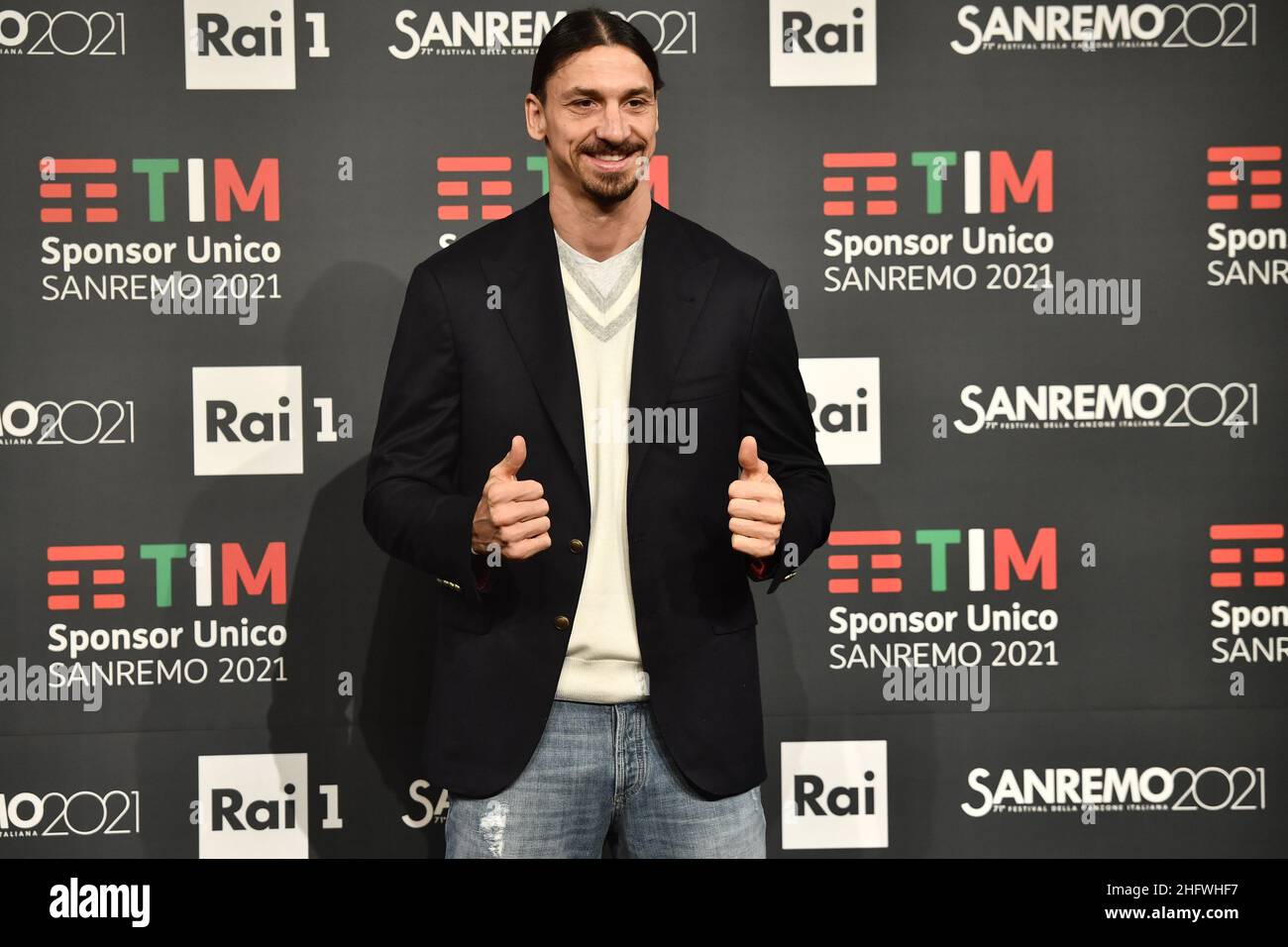 LaPresse/Matteo Rasero 05-03-2021 Sanremo - Italia spettacolo Sanremo 2021, foto Zlatan Ibrahimovic nella foto: Zlatan Ibrahimovic Foto Stock