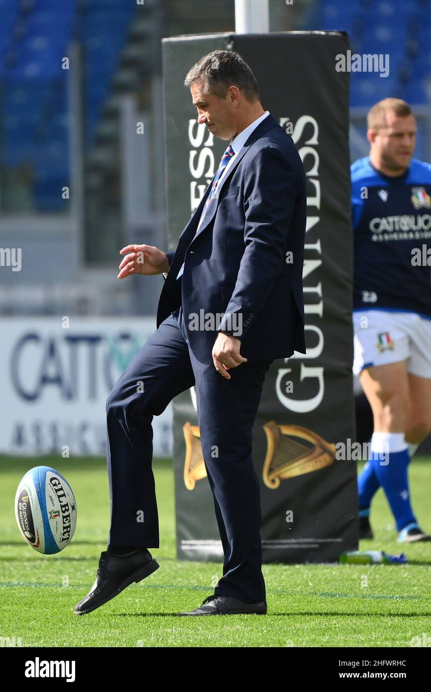 Foto Alfredo Falcone - LaPresse13/03/2021 Roma ( Italia)Sport RugbyItalia - Galles 6 Nazioni - Stadio Olimpico di RomaNella foto:FRANCO SMITHPhoto Alfredo Falcone - LaPresse13/03/2021 Roma (Italia)Sport RugbyItalia - Galles sei nazioni - Stadio Olimpico di Romain il pic:FRANCO SMITH Foto Stock