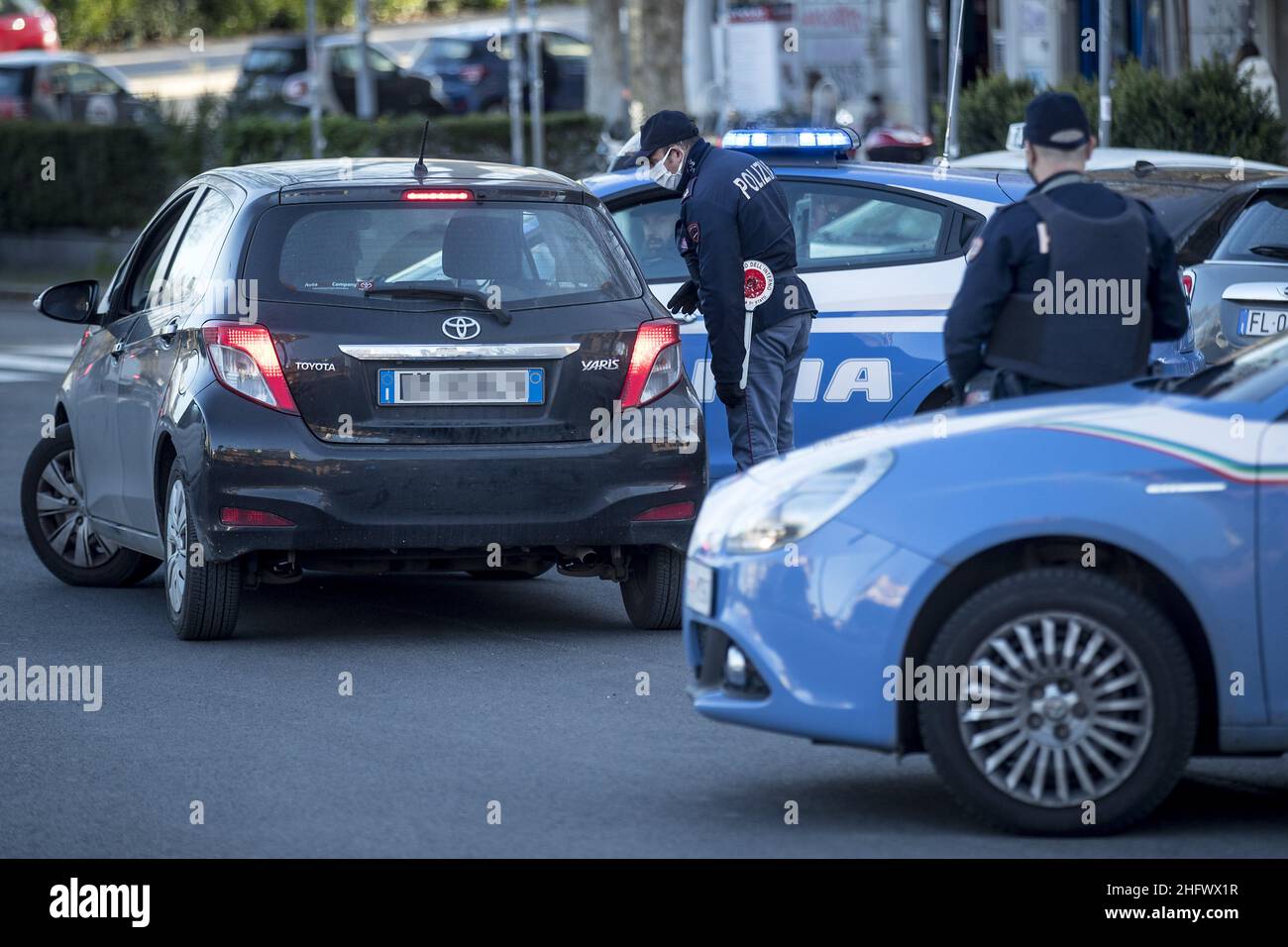 Roberto Monaldo / LaPresse 15-03-2021 Roma (Italia) Notizie Red zone - controllo della polizia di Stato Foto Stock