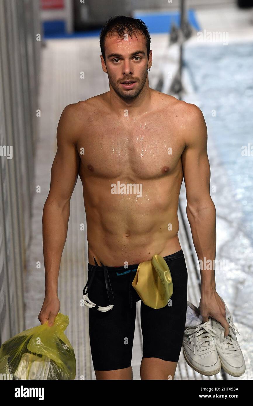Gian Mattia D'Alberto - LaPresse Aprile 03 2021 Riccione (RM) Sport Nuoto Campionato Italiano Nuoto Unipol nella foto: Gregorio Paltrinieri Foto Stock