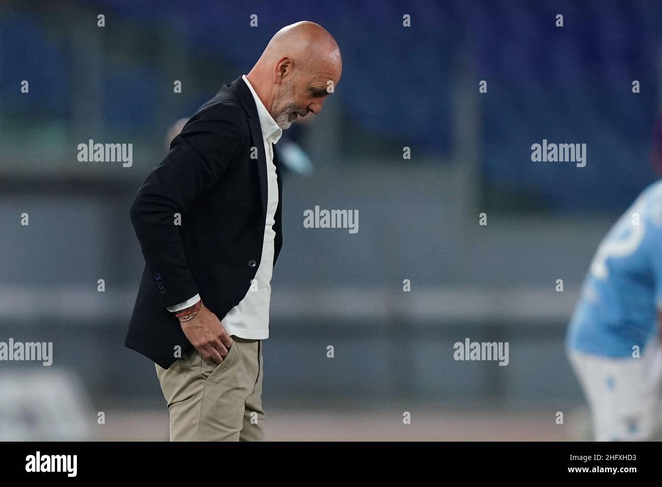 LaPresse - Spada Aprile 26 , 2021 Roma ( Italia ) Sport Soccer A.C. Milano- Stagione 2020-2021 - Serie A Lazio vs Milano nella foto: Stefano Pioli Foto Stock