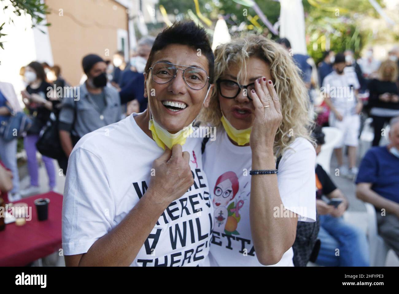 Cecilia Fabiano/ LaPresse 28 maggio 2021 Roma (Italia) Notizie campagna elettorale nel Partito democratico dell'attivista gay Imma Battaglia nella Pic: Imma Battaglia nella vicina Garbatella Foto Stock