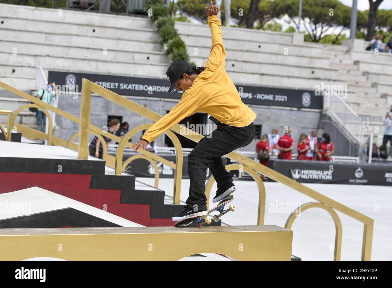 Fabrizio Corradetti - LaPresse 30/05/2021 Roma (Italia) Nicola Pietrangeli Stadium Sport Skate Street World Championships 2021 - Tokyo 2020 qualificazioni Stadio Nicola Pietrangeli nella foto: Un momento della manifestazione Foto Stock