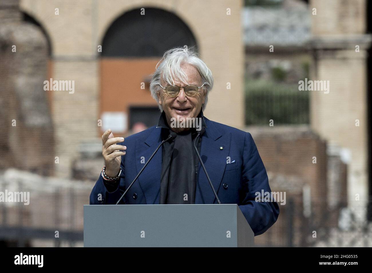 Roberto Monaldo / LaPresse 25-06-2021 Roma (Italia) Presentazione del restauro dell'ipogea del Colosseo finanziato dal gruppo Tod nella foto Diego della Valle Foto Stock