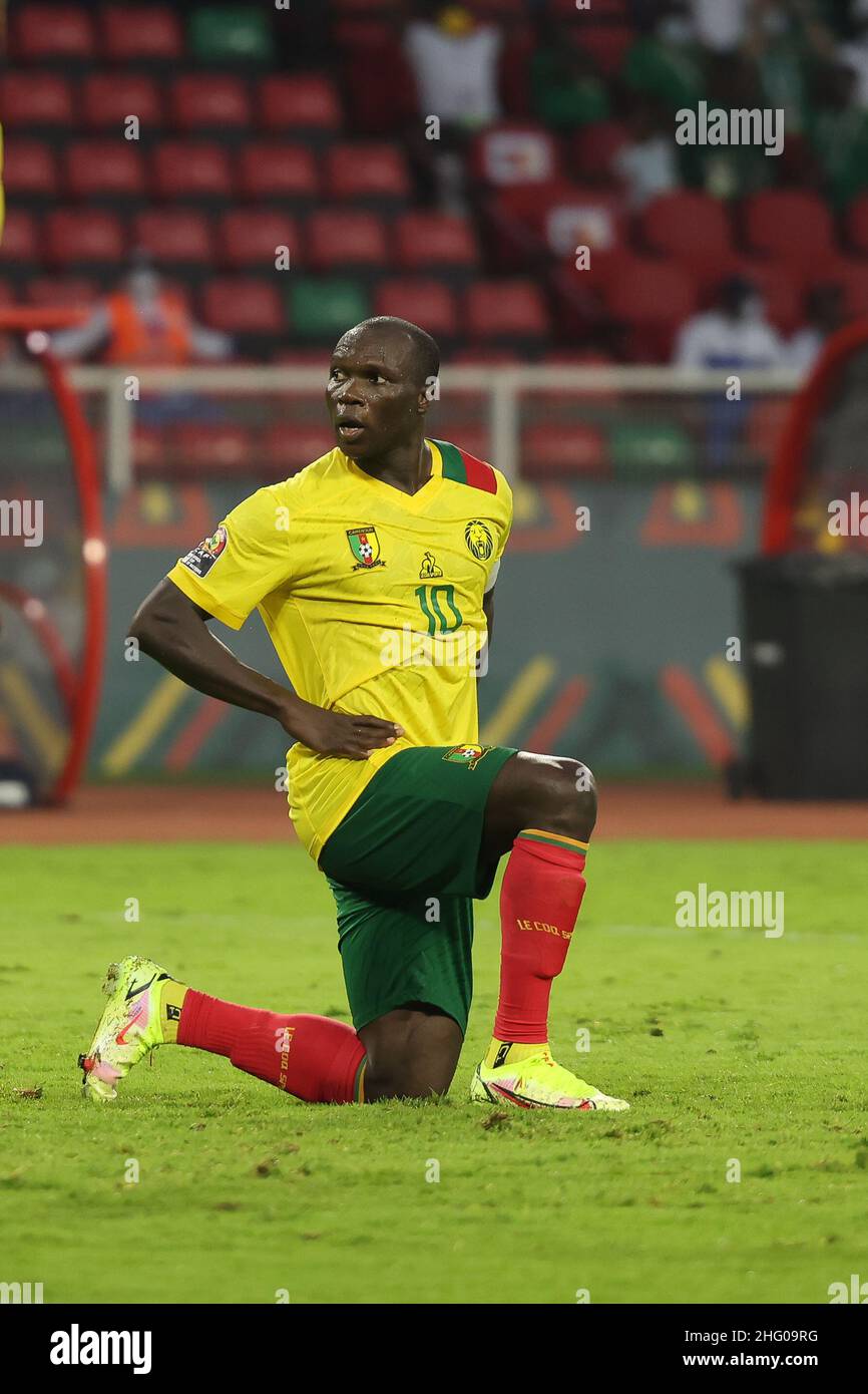 YAOUNDE, CAMERUN - GENNAIO 17: Vincent Aboubakar del Camerun durante la Coppa delle nazioni d'Africa 2021 una partita tra Capo Verde e Camerun allo Stade d'Olembe il 17 Gennaio 2022 a Yaounde, Camerun. (Foto di SF) Foto Stock