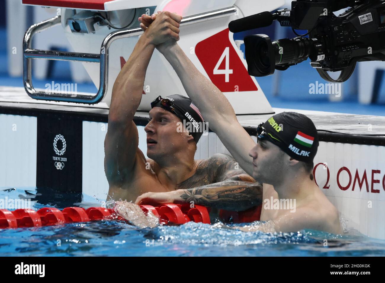 Gian Mattia D'Alberto / LaPresse 31 luglio 2021 Tokyo Tokyo 2020 Giochi olimpici Nuoto nella foto: Caleb Dressel USA, Kristof Milak Hun Foto Stock