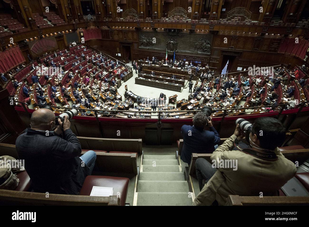 Roberto Monaldo / LaPresse 01-08-2021 Camera dei deputati di Roma - disegno di legge sulla riforma del processo penale Foto Stock