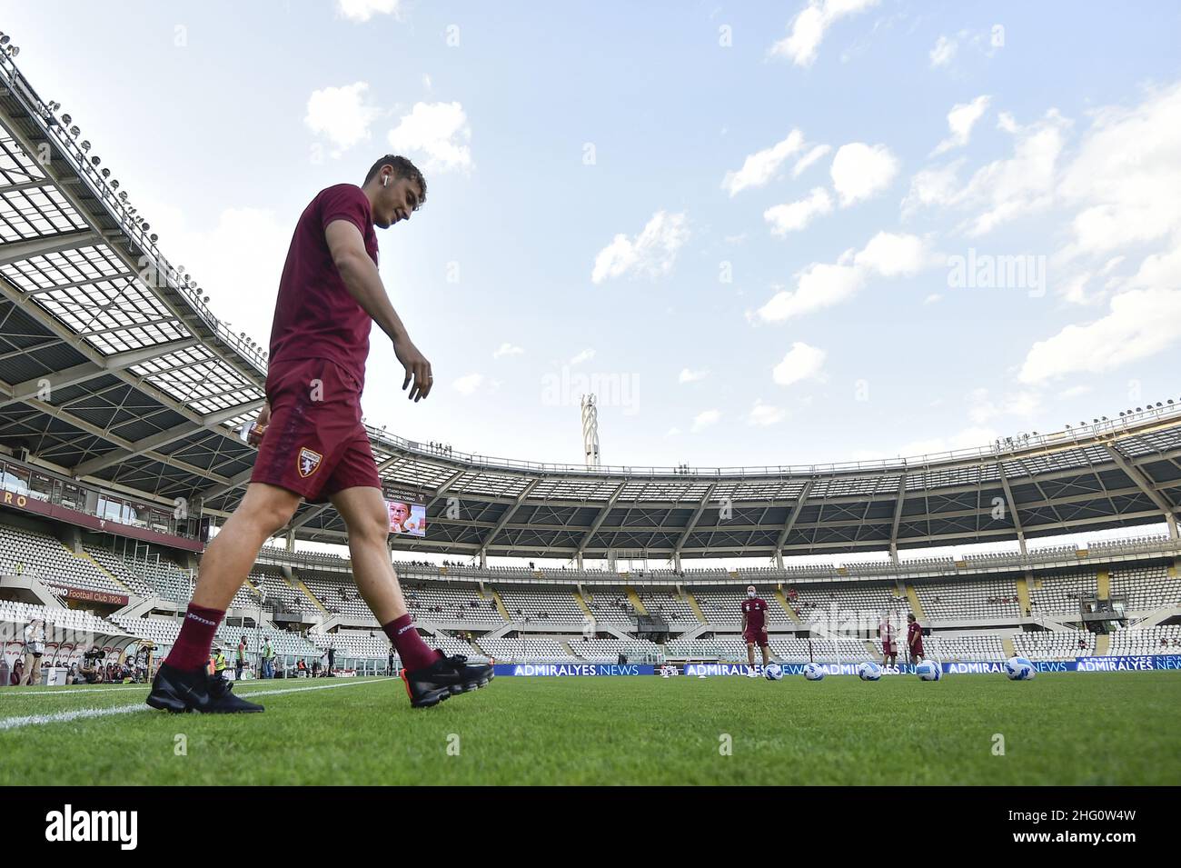 LaPresse - Fabio Ferrari 15 agosto 2021 Torino, Italia sport calcio ESCLUSIVO TORINO FC Torino FC vs Cremonese - Italia TIM Cup 2021/2022 -primo round- Stadio Olimpico Grande Torino. Nella foto:Mergim Vojvoda (Torino FC); Foto Stock