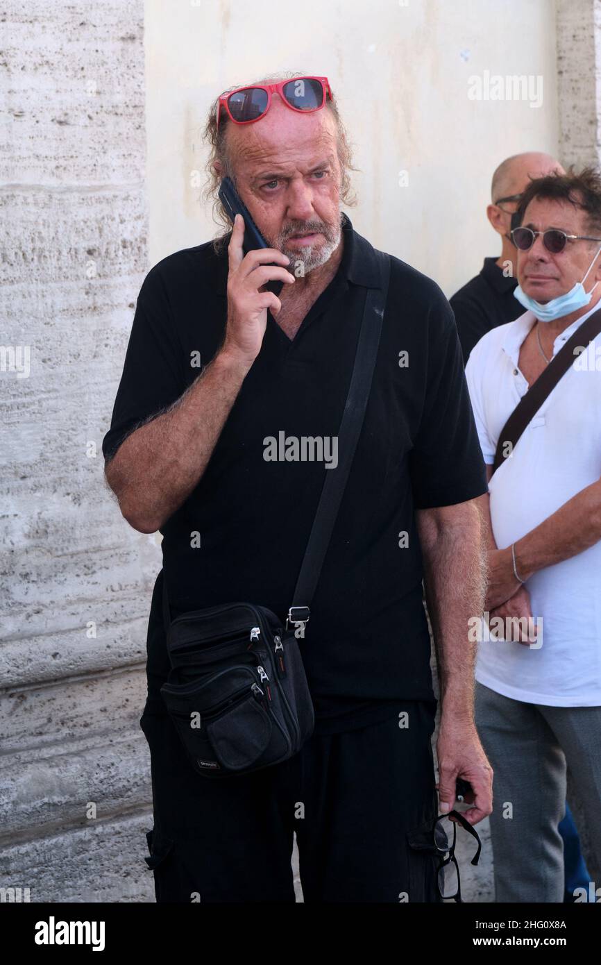 Mauro Scrobogna /LaPresse 17 agosto 2021&#xa0; Roma, Italia News funerali di Gianfranco D'Angelo nella foto: Funerali dell'attore Gianfranco D&#x2019;Angelo nella Chiesa degli Artisti in Piazza del Popolo Foto Stock