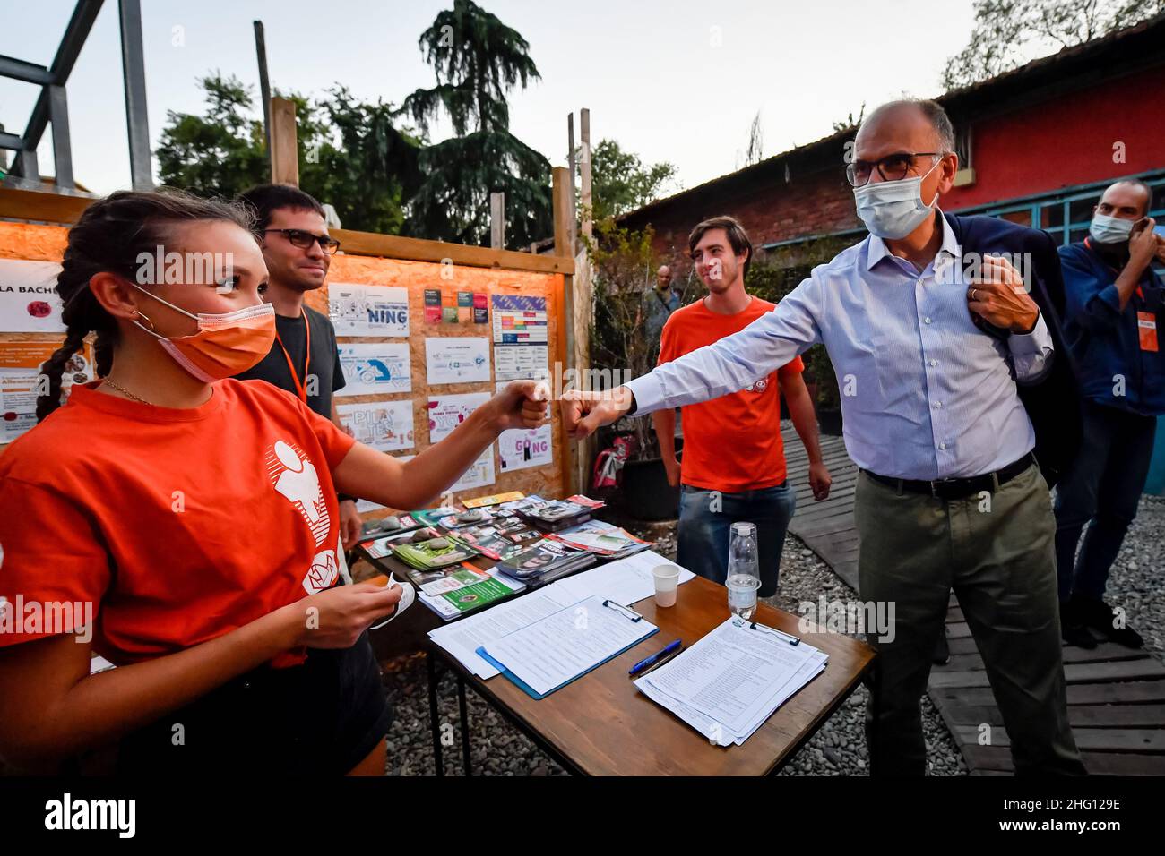 Claudio Furlan/LaPresse 29 agosto 2021 Milano , Italia News Secretario del Partito democratico Enrico letta alla Festa dell'Unità Foto Stock
