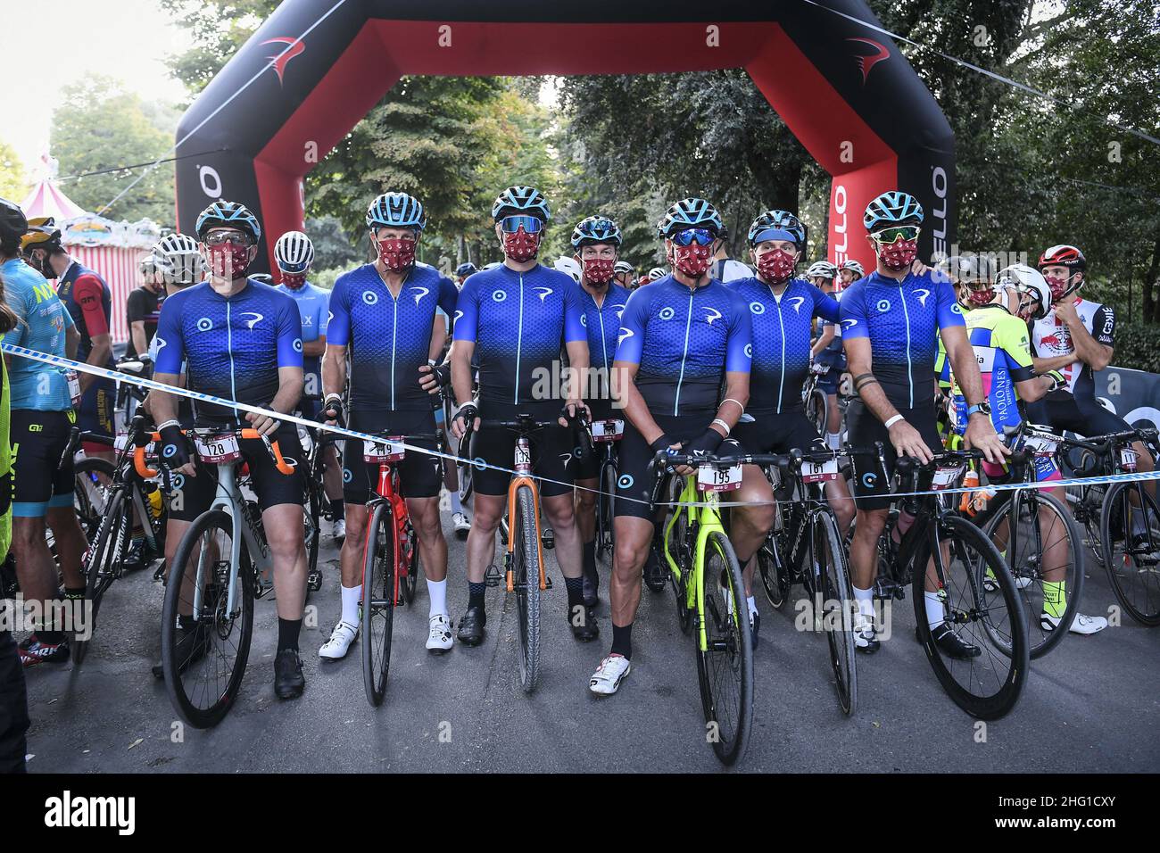 LaPresse - Fabio Ferrari Settembre, 12 2021 Siena (Italia) Sport Ciclismo Gran Fondo Strade bianche 2021 - da Siena a Siena. Nella foto: Durante la gara Foto Stock