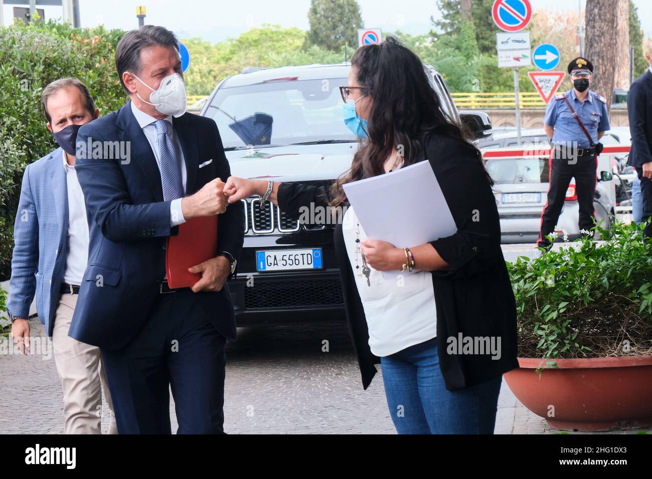 Mauro Scrobogna /LaPresse 14 settembre 2021&#xa0; Roma, Italia Ministero della Politica della transizione ecologica - Conte Cingolani incontro nella foto: Il leader del M5S Giuseppe Conte al suo arrivo presso la sede del Ministero Foto Stock