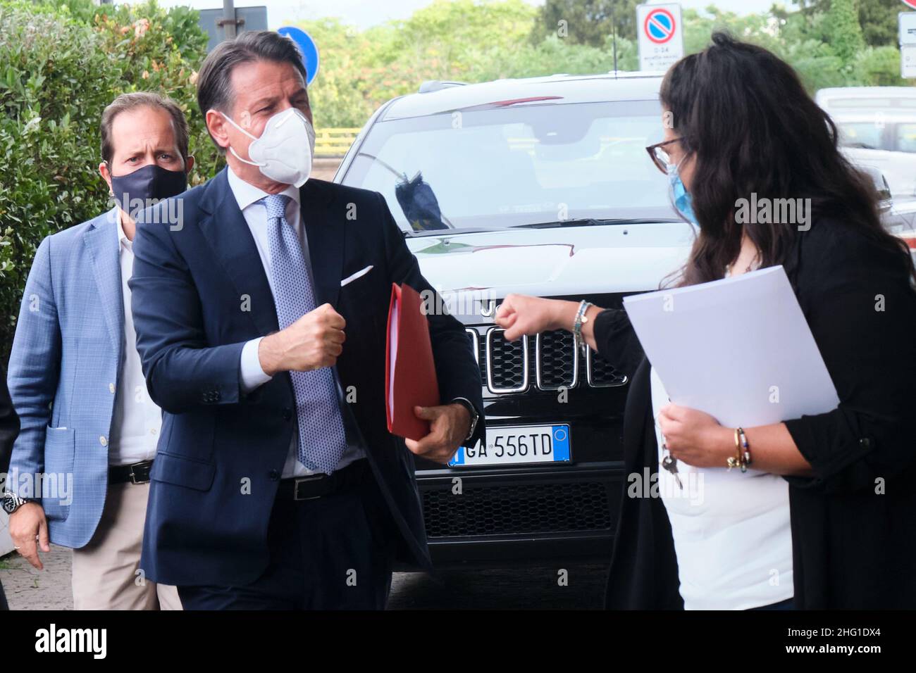 Mauro Scrobogna /LaPresse 14 settembre 2021&#xa0; Roma, Italia Ministero della Politica della transizione ecologica - Conte Cingolani incontro nella foto: Il leader del M5S Giuseppe Conte al suo arrivo presso la sede del Ministero Foto Stock