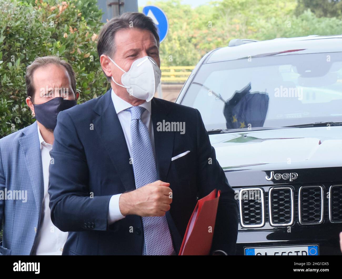 Mauro Scrobogna /LaPresse 14 settembre 2021&#xa0; Roma, Italia Ministero della Politica della transizione ecologica - Conte Cingolani incontro nella foto: Il leader del M5S Giuseppe Conte al suo arrivo presso la sede del Ministero Foto Stock