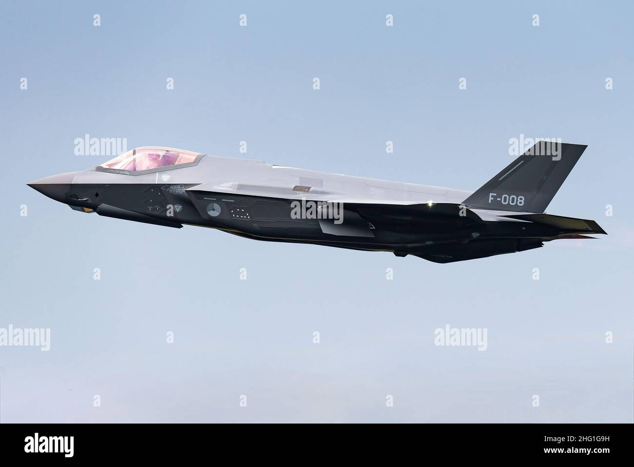 Un aereo da combattimento furtivo Lockheed Martin F-35 Lightning II della Royal Netherlands Air Force. Foto Stock